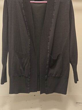 Open-Front Dark Green Women's Cardigan Sweater